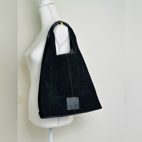 Haute Hippie Handbags - Haute Hippie Black Suede Hobo Bag With Detachable Pouch